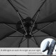 Outsunny 3m LED Patio Banana Umbrella Cantilever Parasol w/ Crank Cross Base Hanging Offset Umbrella Frame Steel  Aluminium Gard