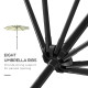 Outsunny 3(m) Tilting Parasol Garden Umbrellas, Outdoor Sun Shade with 8 Ribs, Tilt and Crank Handle for Balcony, Bench, Garden,