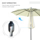 Outsunny 3(m) Tilting Parasol Garden Umbrellas, Outdoor Sun Shade with 8 Ribs, Tilt and Crank Handle for Balcony, Bench, Garden,