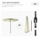 Outsunny 3(m) Tilting Parasol Garden Umbrellas, Outdoor Sun Shade with 8 Ribs, Tilt and Crank Handle for Balcony, Bench, Garden,