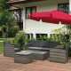 Outsunny Rattan Garden Furniture Outdoor Patio 5 Piece Wicker Weave Sofa Set with Storage,  Cushioned, 3-Seater Sofa + 2 Single 