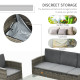 Outsunny Rattan Garden Furniture Outdoor Patio 5 Piece Wicker Weave Sofa Set with Storage,  Cushioned, 3-Seater Sofa + 2 Single 