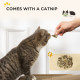 PawHut 2 in 1 TV Shape Cat Scratching Board House with Catnip, for Indoor Cats, Brown