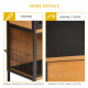 PawHut Rabbit Hutch Outdoor Guinea Pig Hutch Bunny Cage Metal Frame with  No-Leak Tray Openable Roof Light Yellow 122 x 50 x 101