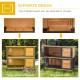 PawHut Rabbit Hutch Outdoor Guinea Pig Hutch Bunny Cage Metal Frame with  No-Leak Tray Openable Roof Light Yellow 122 x 50 x 101