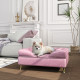 PawHut Cat Sofa Pet Couch w/ Removable Backrest, Soft Cushion, Washable Cover, for Small and Medium Sized Dogs, Pink