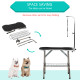 PawHut Foldable Dog Grooming Table Pet Drying Table with Adjustable Arm Non-Slip Rubber Tabletop Aluminium Alloy Edge Stainless 