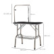 PawHut Foldable Dog Grooming Table Pet Drying Table with Adjustable Arm Non-Slip Rubber Tabletop Aluminium Alloy Edge Stainless 