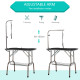 PawHut Foldable Dog Grooming Table Pet Drying Table with Adjustable Arm Non-Slip Rubber Tabletop Aluminium Alloy Edge Stainless 