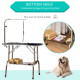 PawHut Foldable Dog Grooming Table Pet Drying Table with Adjustable Arm Non-Slip Rubber Tabletop Aluminium Alloy Edge Stainless 