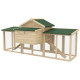 PawHut Large Chicken Coop, Wooden Garden Hen House, Poultry Coops Cages with Run, Nesting Box, Natural Wood Finish