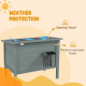 PawHut Feral Cat House, Wooden Insulated with Removable Floor, Water-Resistant Openable Roof - Charcoal Grey