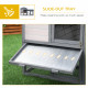 PawHut Wooden Rabbit Hutch Outdoor, Double Tier with Water-Resistant Roof, Ramp 147 x 54 x 84 cm, Grey