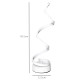 Set of 2 Modern Wave-Shaped LED Table Lamp with Round Metal Base for Living Room, Bedroom, White