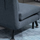 Linen Single Chair Bed, 3-in-1 Convertible Sleeper Chair with Adjustable Backrest, Pillow, for Living Room, Bedroom, Dark Grey
