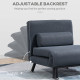 Linen Single Chair Bed, 3-in-1 Convertible Sleeper Chair with Adjustable Backrest, Pillow, for Living Room, Bedroom, Dark Grey