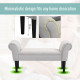 Small-sized Bed End Side Chaise Lounge Sofa Window Seat Arm Bench Wooden Leg Fabric Cover (Grey)