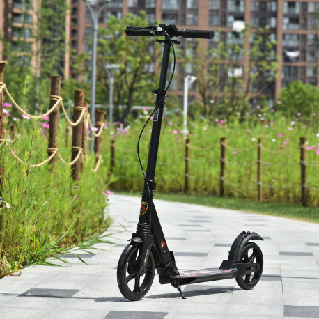 Kick Scooter, Folding 2 Wheel Scooter for 14+ Teens Adults, with Dual Brake System, Dual Suspension, 230mm Big Wheels, 3 Adjusta