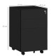 Vinsetto 3-Drawer Vertical Filing Cabinet with Pencil Tray, Lock and 5 Wheels, Steel Mobile File Cabinet, for A4, Legal and Lett