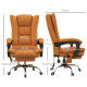 Vinsetto High Back Vibration Massage Office Chair, Heated Reclining PU Leather Computer Chair with 135° Reclining Back and Footr
