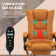 Vinsetto High Back Vibration Massage Office Chair, Heated Reclining PU Leather Computer Chair with 135° Reclining Back and Footr