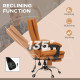 Vinsetto High Back Vibration Massage Office Chair, Heated Reclining PU Leather Computer Chair with 135° Reclining Back and Footr