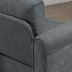 Vintage Accent Chair, Upholstered Occasional Chair with Back Pillow, Rolled Arms,  Rubber Wood Legs, Grey