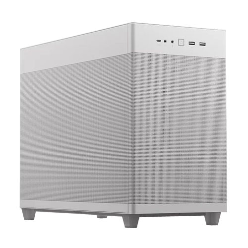 Asus Prime AP201 Gaming Case, Micro ATX, Quasi-Filter Mesh, USB-C, Tool-free Panels, 338mm GPU &amp; 360mm Radiator Support, White