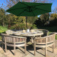 Green Cantilever Parasol &amp; Fan Base