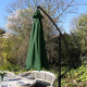 Green Cantilever Parasol &amp; Fan Base