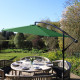 Green Cantilever Parasol &amp; Fan Base