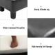 Faux Leather Footstool, Small Foot Rest, Rectangle Sofa Stool for Bedroom Living Room, Black