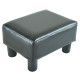 Faux Leather Footstool, Small Foot Rest, Rectangle Sofa Stool for Bedroom Living Room, Black