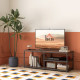 TV Unit for 55 inch TVs, Industrial TV Table with 2 Storage Shelves and Metal Frame, Entertainment Unit For living Room, Rustic 