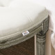 Half-Circle End Bench Ottoman Footstool Tufting Padded Seat Brushed Wood Base Antique Accents Home Seat Furniture Cream White an