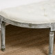 Half-Circle End Bench Ottoman Footstool Tufting Padded Seat Brushed Wood Base Antique Accents Home Seat Furniture Cream White an