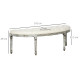 Half-Circle End Bench Ottoman Footstool Tufting Padded Seat Brushed Wood Base Antique Accents Home Seat Furniture Cream White an