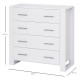 Chest Of 4 Drawers Storage Cabinet Bedroom Clothes w/Metal Handles Base Freestanding Unit Furnishing Living Room White