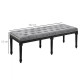 Fabric Bed End Bench Side Chaise Lounge Sofa Velvet Upholstered Tufted Accent Window Seat for Bedroom, Living Room, Hallway, Gre