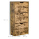 Industrial Shoe Cabinet with 3 Flip Drawers, Narrow Shoe Storage Cabinet for 18 Pairs, Freestanding Slim Shoe Storage Organiser 