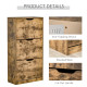 Industrial Shoe Cabinet with 3 Flip Drawers, Narrow Shoe Storage Cabinet for 18 Pairs, Freestanding Slim Shoe Storage Organiser 