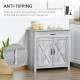Farmhouse Barn Door Sideboard Storage Cabinet Coffee Bar for LIVING Room – Grey Grain