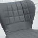 Bar Stools Set of 2 Adjustable Height Swivel Bar Chairs in PU Leather with Backrest &amp; Footrest, Grey