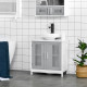 kleankin Modern Under Sink Cabinet with 2 Doors, Bathroom Vanity Unit, Pedestal Under Sink Design, Storage Cupboard with Adjusta