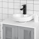 kleankin Modern Under Sink Cabinet with 2 Doors, Bathroom Vanity Unit, Pedestal Under Sink Design, Storage Cupboard with Adjusta