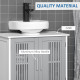 kleankin Modern Under Sink Cabinet with 2 Doors, Bathroom Vanity Unit, Pedestal Under Sink Design, Storage Cupboard with Adjusta