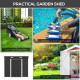 Outsunny 7 x 4ft Outdoor Storage Shed with Foundation Kit, Lean to Metal Garden Shed for Log, Rubbish Bin, Tool, Lawnmower, Bike