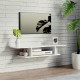 Floating TV Unit Stand for TVs up to 40&quot;, Wall Mounted Media Console with Storage Shelf, Entertainment Center, White