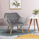 Armchair Accent Chair, Vanity Chair with Wide Arms, Slanted Back, Padding, Metal Frame, Wooden Legs, Home Bedroom Furniture Seat