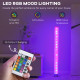 RGB Floor Lamp, Dimmable Corner Lamp with Remote Control &amp; 16 Colours Effects, LED Modern Mood Lighting for Living Room Bedroom 